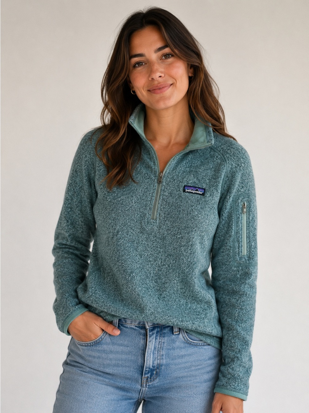 Patagonia Better Sweater Pullover  Jacket Women's Dark Green 1/4 Zip Size Small